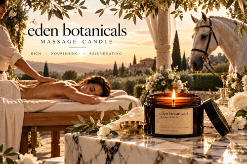 Eden Botanicals Apothecary - Organic Cocoa Butter, Coconut Oil & Beeswax Massage Candle