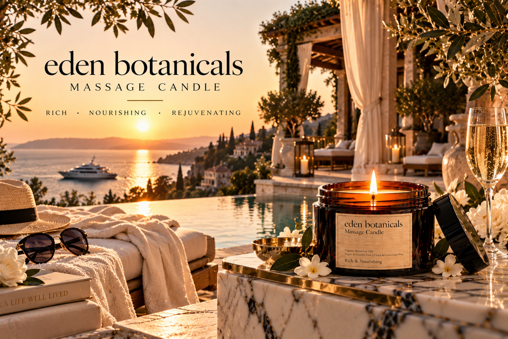 Eden Botanicals Apothecary - Organic Cocoa Butter, Coconut Oil & Beeswax Massage Candle