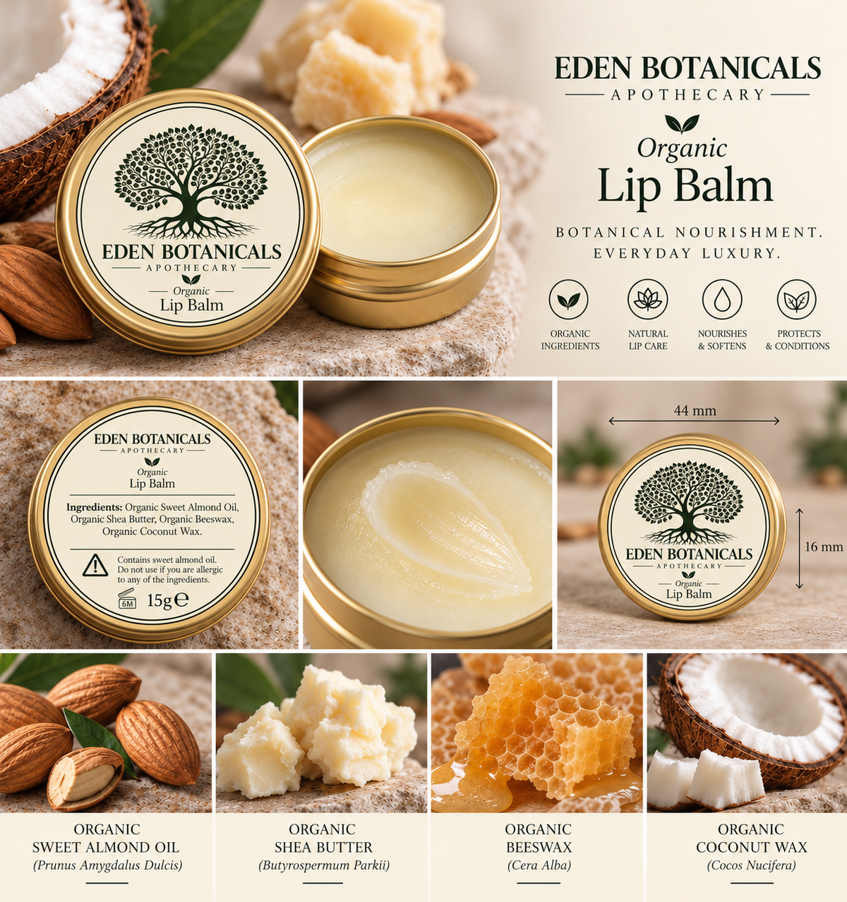 Organic Botanical Lip Balm | Eden Botanicals Apothecary