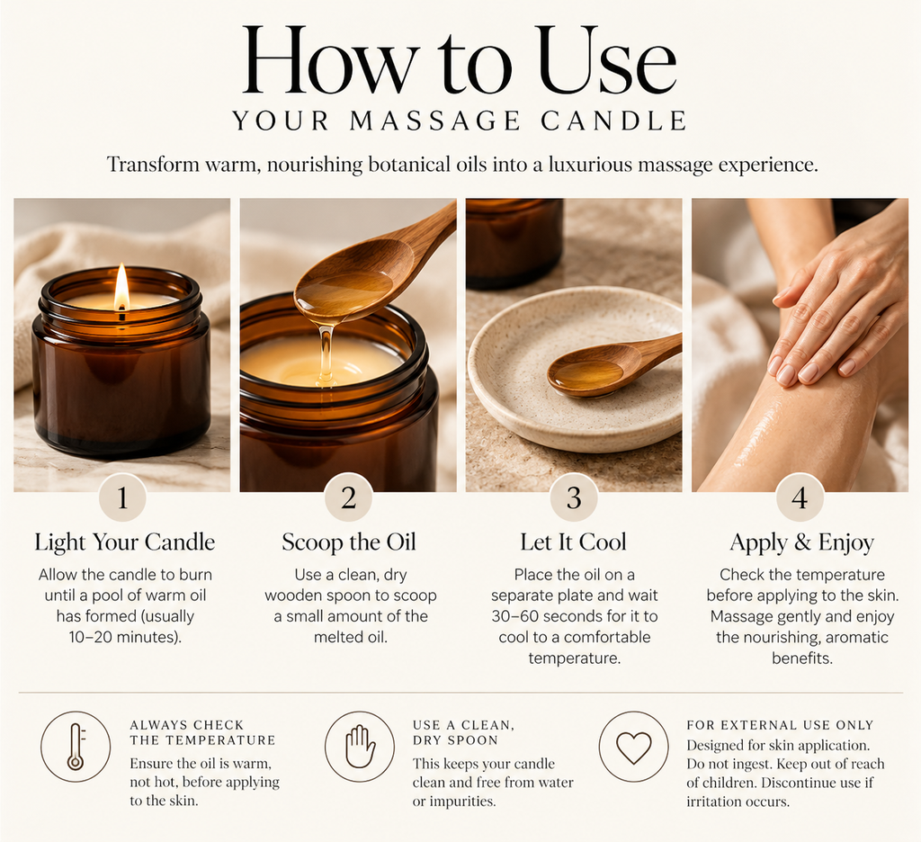 Eden Botanicals Apothecary - Organic Cocoa Butter, Coconut Oil & Beeswax Massage Candle