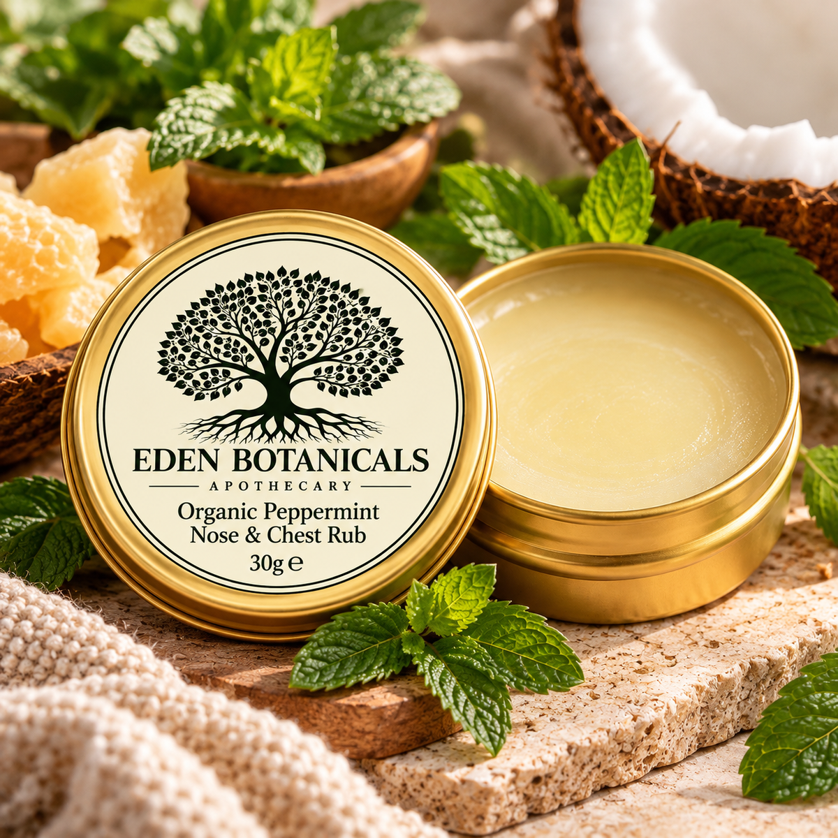 Organic Peppermint Nose & Chest Rub | Eden Botanicals Apothecary