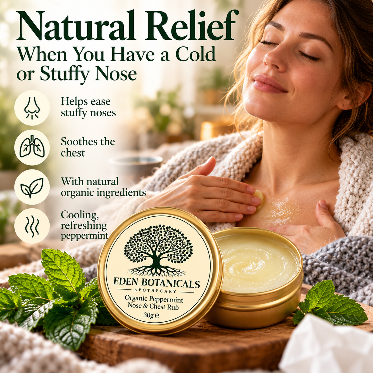 Organic Peppermint Nose & Chest Rub | Eden Botanicals Apothecary